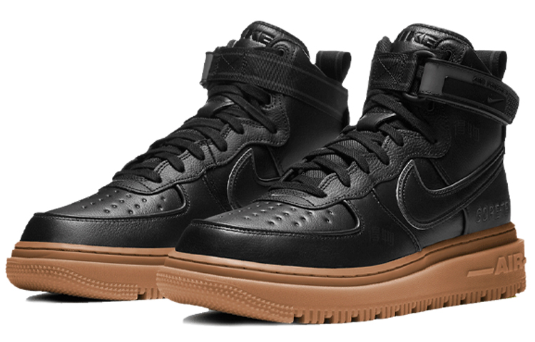Мужские кроссовки Nike Air Force 1 (черно-коричневые) — фото 3