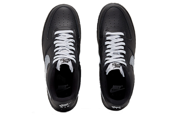 Мужские кроссовки Nike Air Force 1 (черный цемент) — Чёрный / серый — фото 5