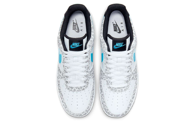 Мужские кроссовки Nike Air Force 1 Leopard (бело-серо-синий) — Белый / серый / синий — фото 4