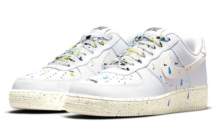 Мужские кроссовки Nike Air Force 1 '07 LV8 Low "Paint Splatter" (белые со спрей-эффектом) — 白/泼墨 — фото 3