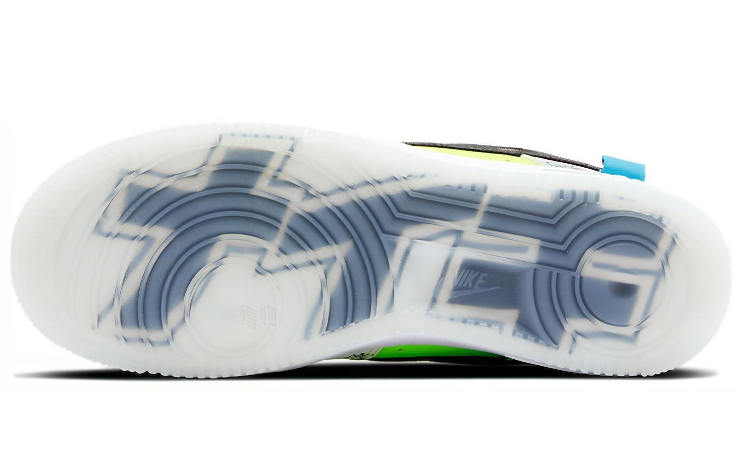 Кроссовки Nike Air Force 1 (бело-сине-желтые) — Белыйсинийжёлтый — фото 6