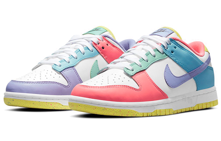 Женские кеды Nike Dunk SE "easter candy" (белые / фиолетовые / красные) — Белый / фиолетовый / красный — фото 3