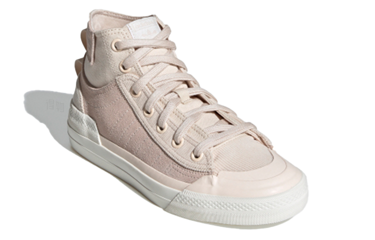 Женские кеды adidas originals Nizza Hi DL (розово-бежевые) — фото 3