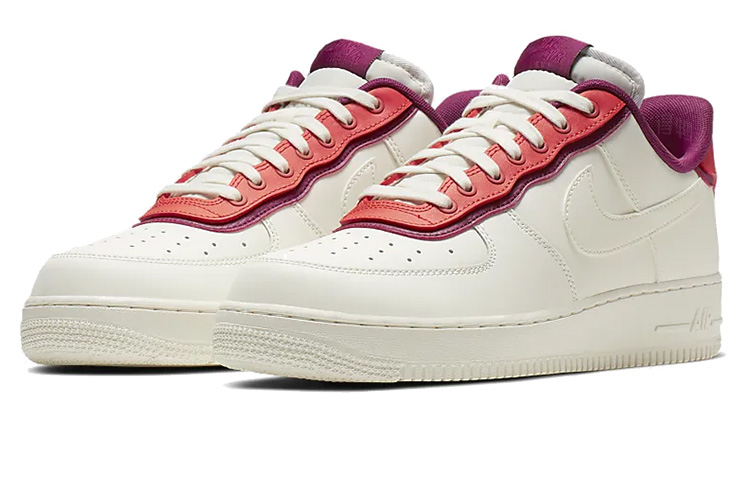 Мужские кроссовки Nike Air Force 1 (бело-красные) — Белыйкрасный — фото 2