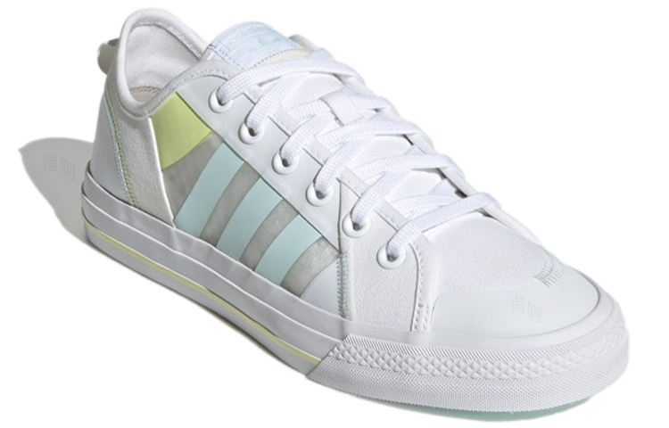 Женские кеды adidas originals NIZZA Rf (бело-желто-синие) — фото 3
