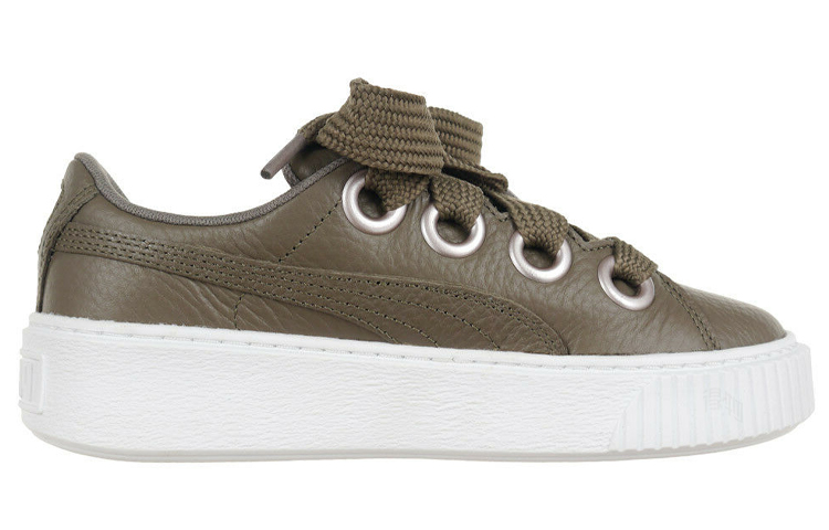 Женские кеды PUMA Platform Kiss (зеленые) — Зелёный — фото 2