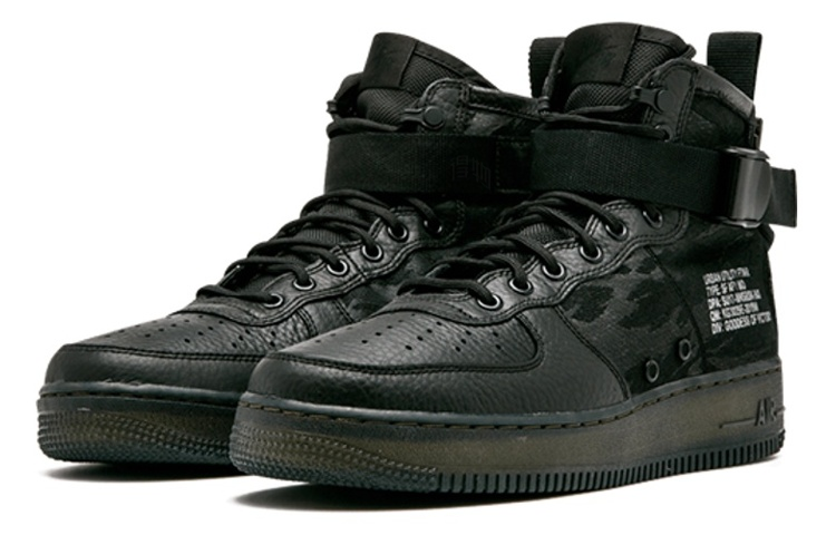 Кроссовки Nike Air Force 1 Black Cargo Khaki (черно-зеленые с тигровым принтом) — фото 2