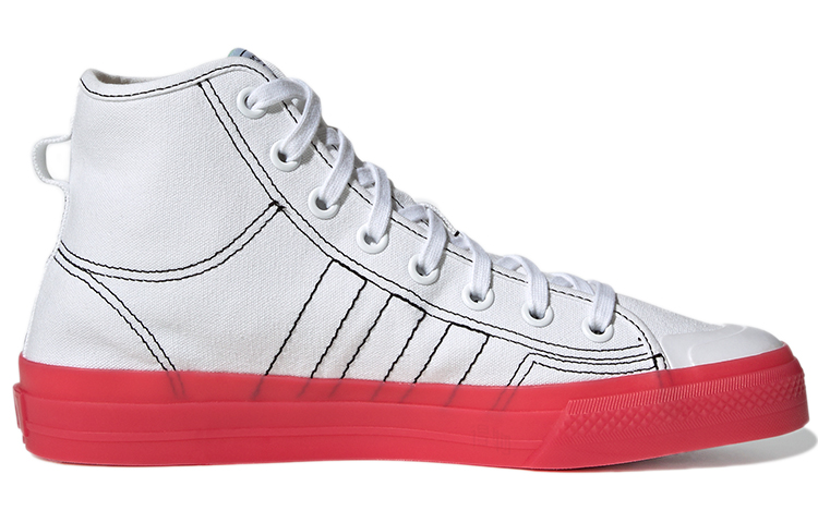 Кеды adidas originals NIZZA Hi Rf (бело-красные) — фото 2