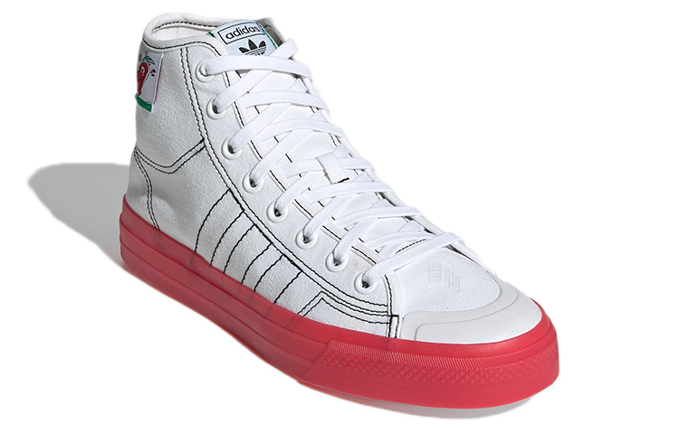 Кеды adidas originals NIZZA Hi Rf (бело-красные) — фото 3