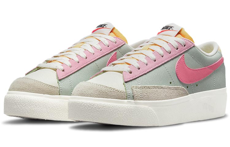 Женские кеды Nike Blazer Platform "Seafoam" (зеленый / розовый) — Зелёный / розовый — фото 3