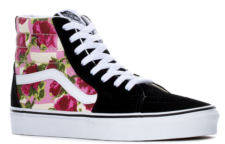 Женские кеды Vans SK8 Romantic Floral (черно-розовые) — фото 2