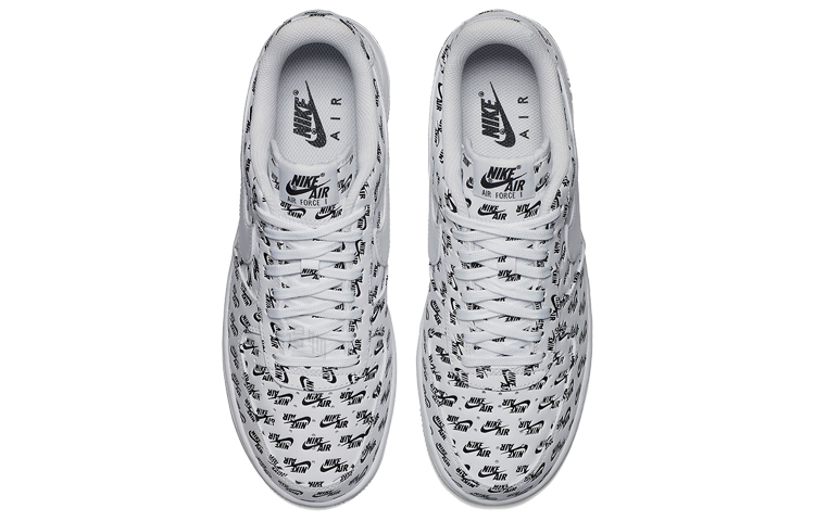 Мужские кроссовки Nike Air Force 1 All Over Logo (бело-черный) — Белый / белый / чёрный — фото 4