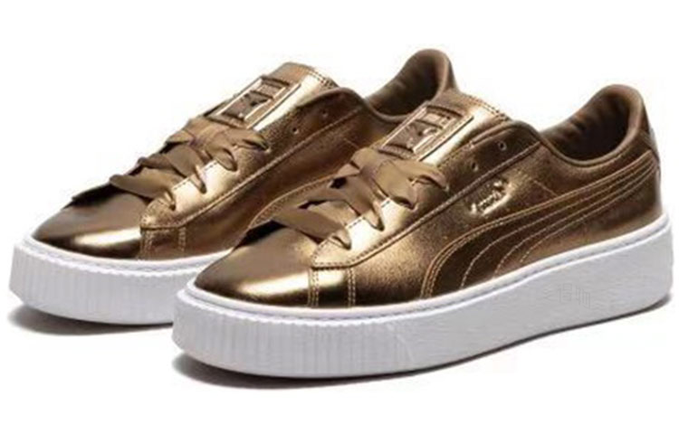Женские кеды PUMA Platform Luxe (золотые) — Золотой — фото 3