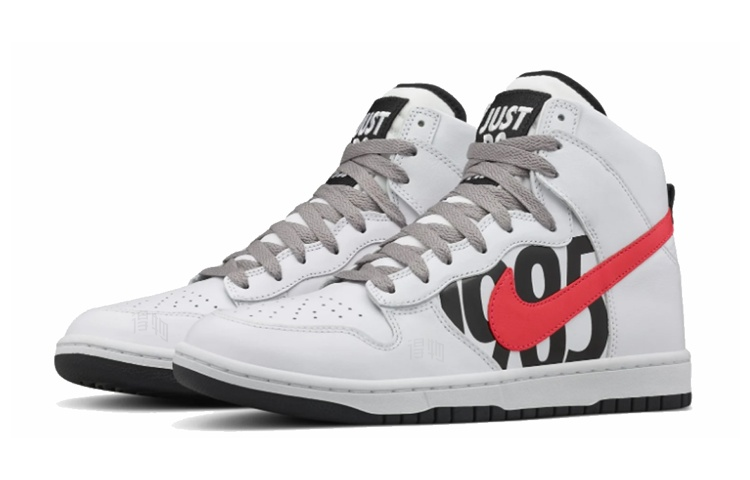 Кеды Nike Dunk (белый / черный / красный) — Белый / чёрный / красный — фото 3