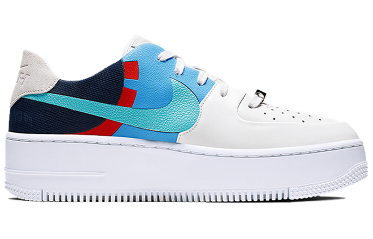 Женские кроссовки Nike Air Force 1 Sage (бело-голубые) — 白/天空蓝 — фото 2