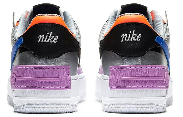 Женские кроссовки Nike Air Force 1 Shadow Metallic Silver (серебристый) — Серебристыйсиний — фото 5
