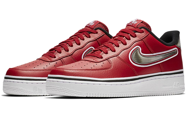 Кеды Nike Air Force 1 (красно-белый) — Красный / белый — фото 3