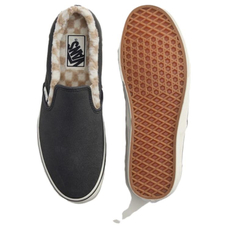 Слипоны Vans CLASSIC SLIP-ON Cozy (черно-белые) — 褪色黑 — фото 3