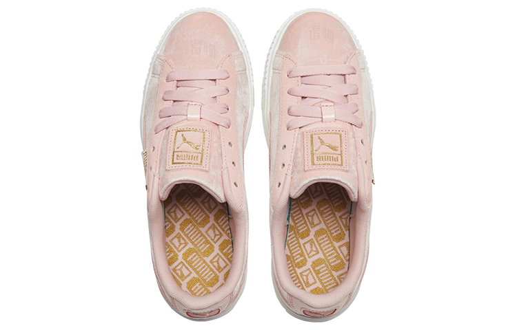 Женские кеды PUMA Platform Velvet (розово-белые) — Розовый / белый — фото 4
