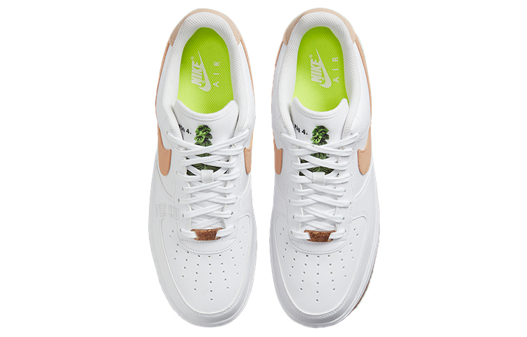 Мужские кеды Nike Air Force 1 07 LV8 (бело-коричневые) — фото 4