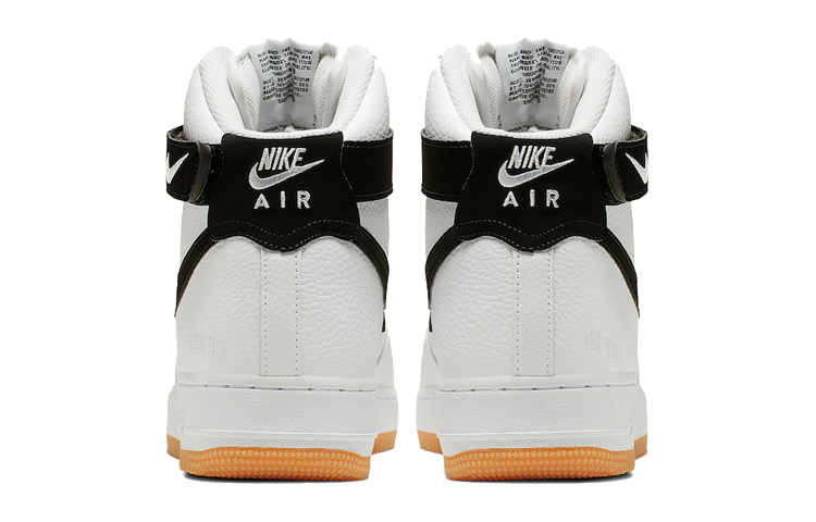 Кроссовки Nike Air Force 1 High '07 White Gum (бело-черные) — Белый / чёрный — фото 4