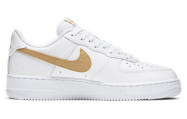 Кроссовки Nike Air Force 1 (бело-желтые) — Белыйжёлтый — фото 2
