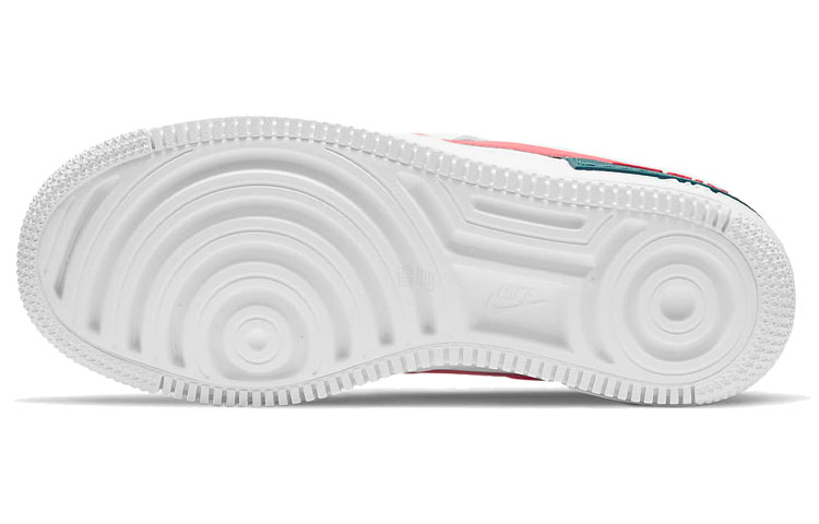 Женские кроссовки Nike Air Force 1 Shadow (бело-розово-зеленые) — Белый / розовый / зелёный — фото 6