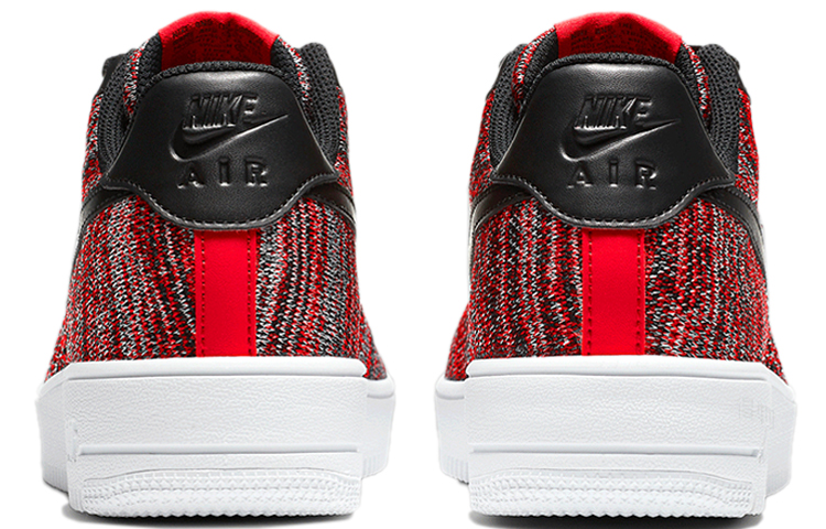 Мужские кроссовки Nike Air Force 1 Flyknit 2.0 (черно-красные) — фото 5