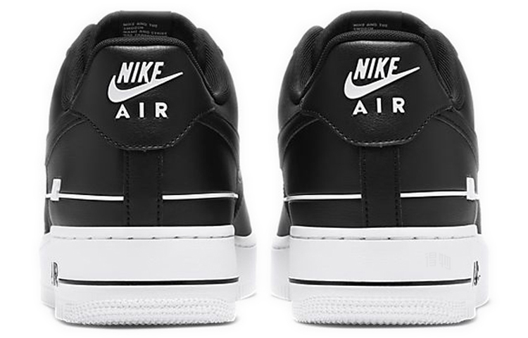 Мужские кроссовки Nike Air Force 1 07 LV8 3 'Double Air' (черно-белые) — Чёрныйбелый — фото 5