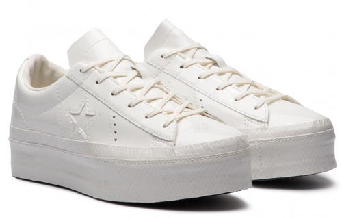 Женские кеды Converse One Star Platform Ox (белые) — фото 3