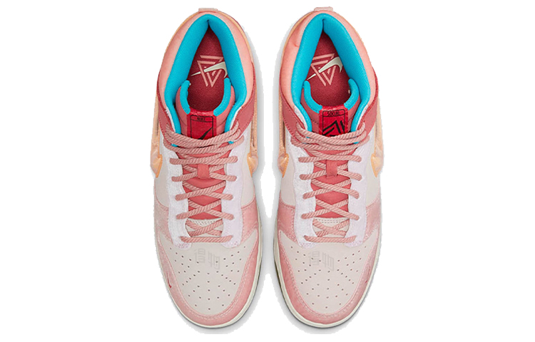 Кроссовки Nike Dunk Mid "Strawberry Milk" (бежевый / розовый) — фото 3
