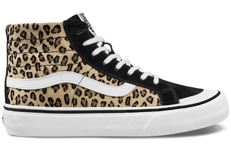 Женские кеды Vans SK8 138 Decon SF (черно-белые с леопардовым принтом) — 黑/白/豹纹 — фото 2