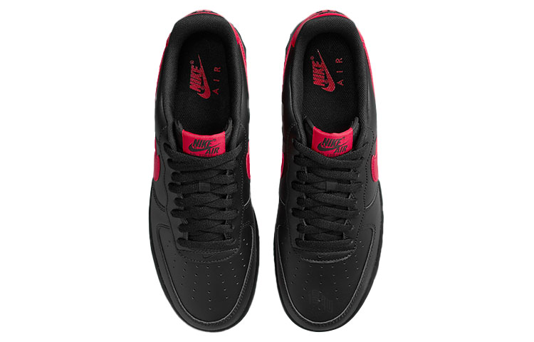 Мужские кроссовки Nike Air Force 1 (черно-красные) — фото 4