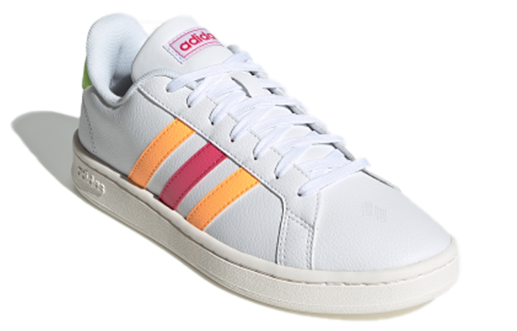 Женские кеды adidas neo GRAND COURT (бело-красно-оранжевые) — Белый / красный / оранжевый — фото 3