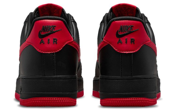 Мужские кроссовки Nike Air Force 1 (черно-красные) — фото 5