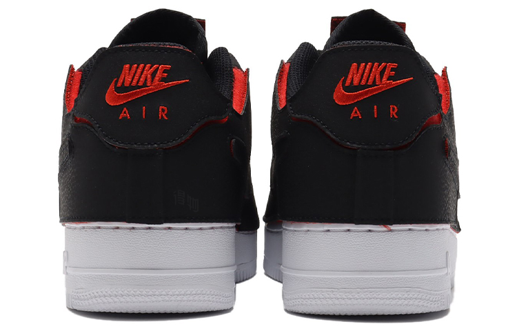 Кеды Nike Air Force 1/1 (черно-красные) — Чёрный / красный — фото 5