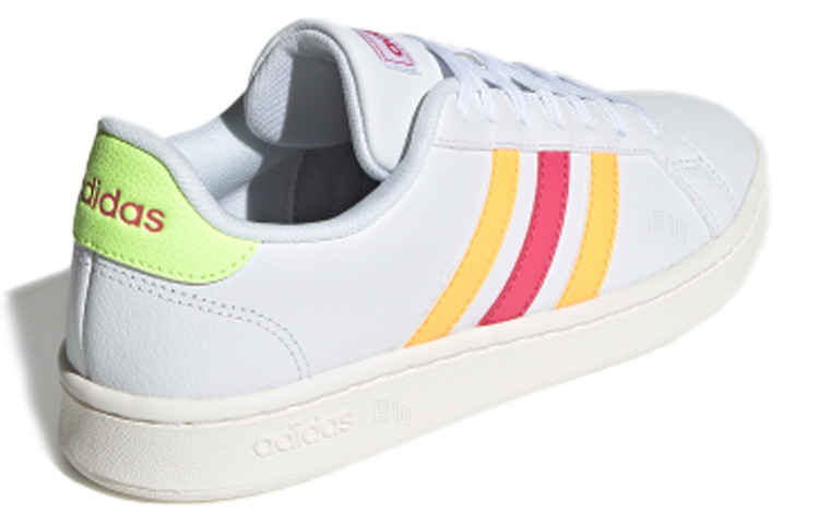 Женские кеды adidas neo GRAND COURT (бело-красно-оранжевые) — Белый / красный / оранжевый — фото 4
