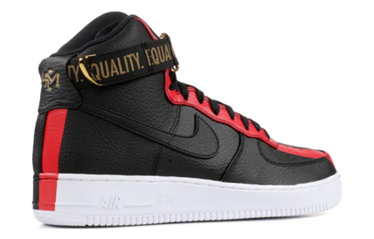 Мужские кроссовки Nike Air Force 1 Black History Month (2018) BHM (черно-зеленые) — Чёрный / зелёный / красный — фото 4