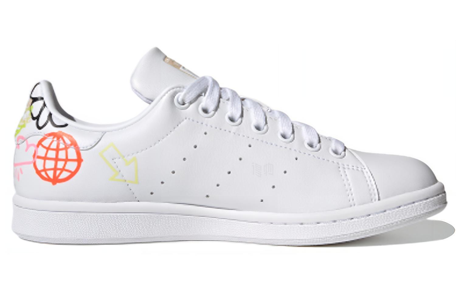Женские кеды adidas originals STAN SMITH (бело-желто-синие) — Белый / жёлтый / синий / красный — фото 2