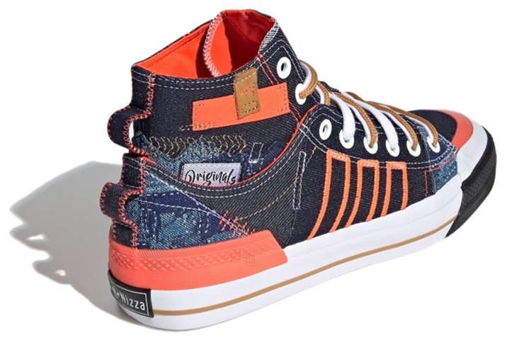 Кеды adidas originals Nizza Hi DL Hi Dl (сине-оранжево-белые) — Синий / оранжевый / белый — фото 4