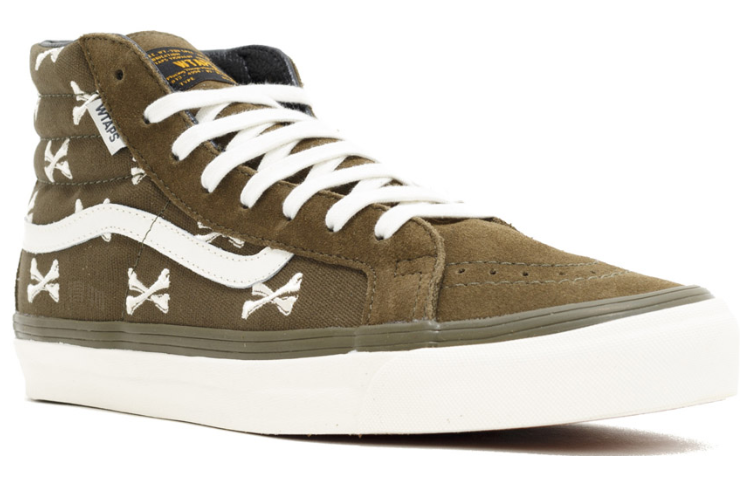 Кеды Vans SK8 WTAPS Olive Crossbones (зеленые) — 橄榄绿/白 — фото 3