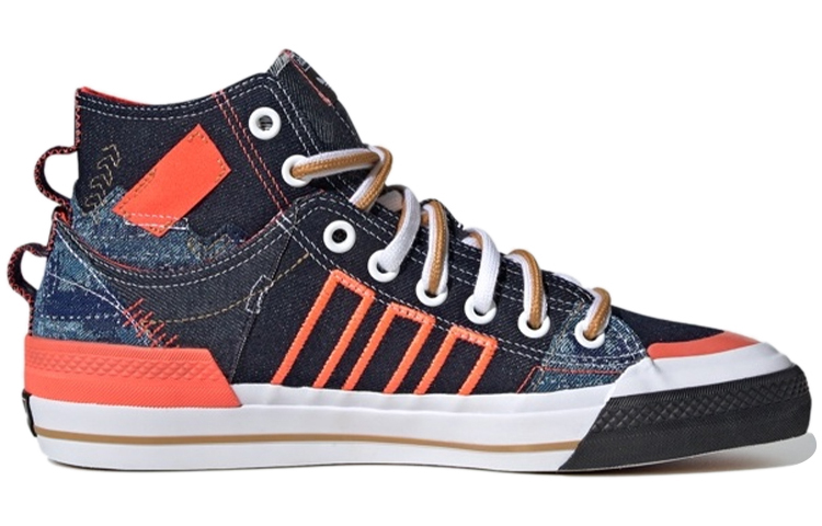 Кеды adidas originals Nizza Hi DL Hi Dl (сине-оранжево-белые) — Синий / оранжевый / белый — фото 2