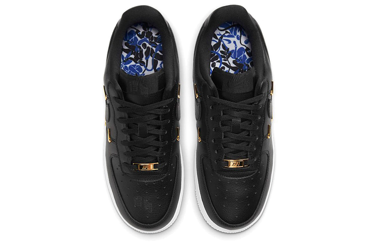 Женские кроссовки Nike Air Force 1'07 lx "gold luxe" (черный / белый) — Чёрный / белый — фото 4