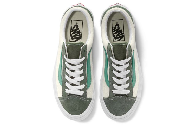 Кеды Vans Style 36 (белый / зеленый) — Белый / зелёный — фото 3