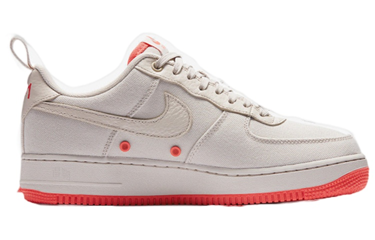 Мужские кроссовки Nike Air Force 1 (серо-бело-оранжевые) — Серый / белый / оранжевый — фото 2