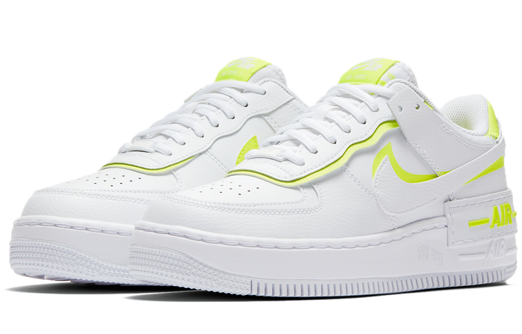 Женские кроссовки Nike Air Force 1 Shadow (бело-желтые) — Белыйжёлтый — фото 3