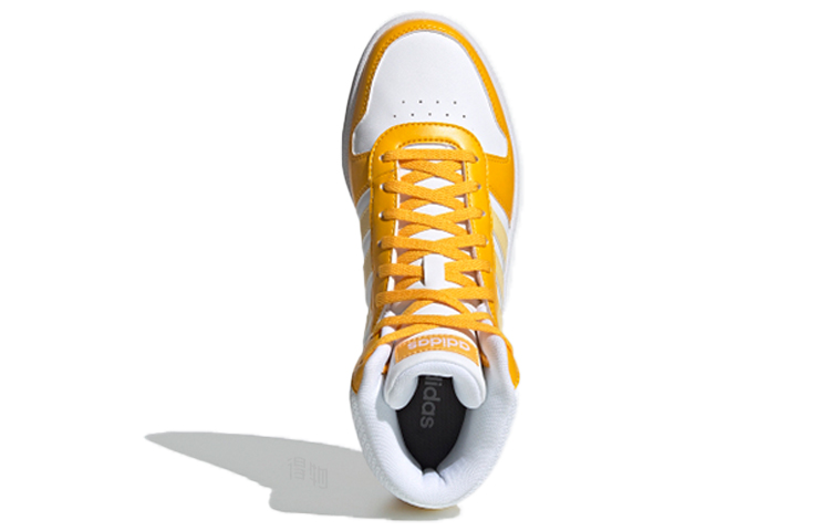 Женские кроссовки adidas neo Hoops 2.0 Mid (белый / желтый) — Белый / жёлтый — фото 4