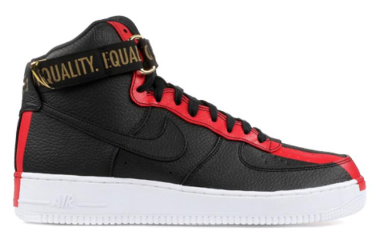 Мужские кроссовки Nike Air Force 1 Black History Month (2018) BHM (черно-зеленые) — Чёрный / зелёный / красный — фото 2
