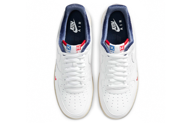 Кеды KITH x Nike Air Force 1 "Paris" (бело-красно-синие) — Белый / красный / синий — фото 4