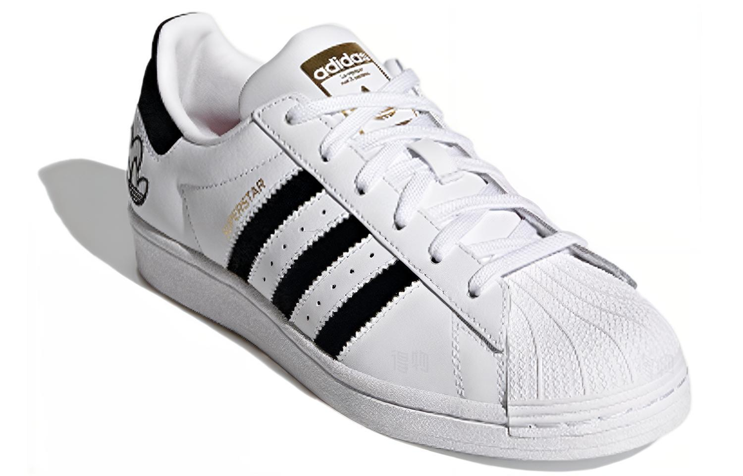 Женские кроссовки adidas originals SUPERSTAR (бело-черно-золотой) — Белый / чёрный — фото 3